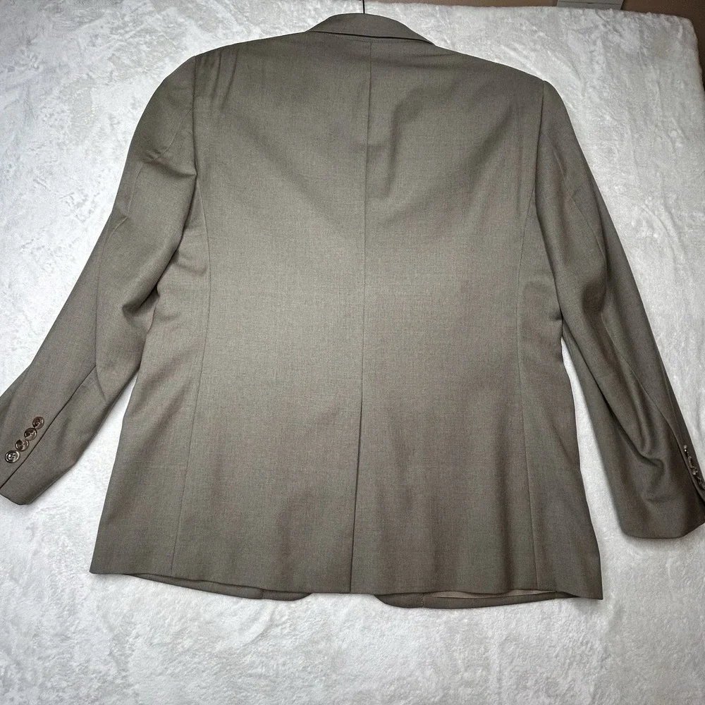 Jos A Banks Blazer 46R Gray Brown 100%‎ Wool 2 Button Single Vent Jacket Casual